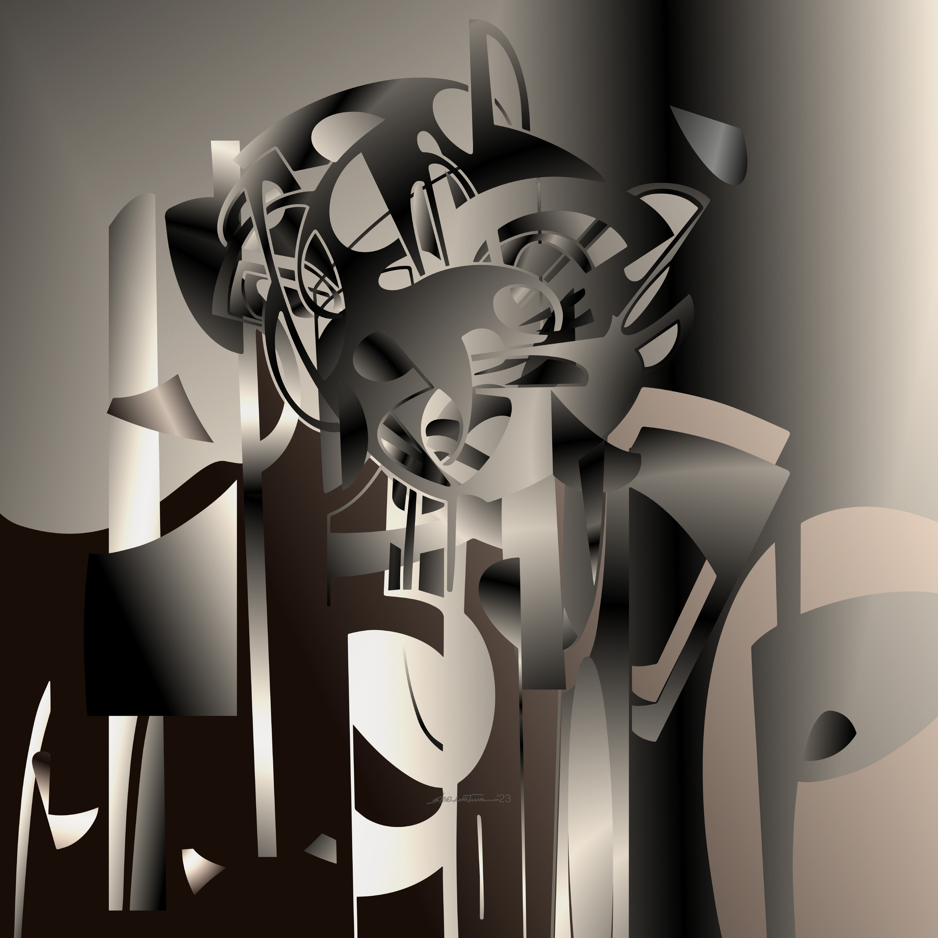 MMXXIII AB 70x70cm 2023